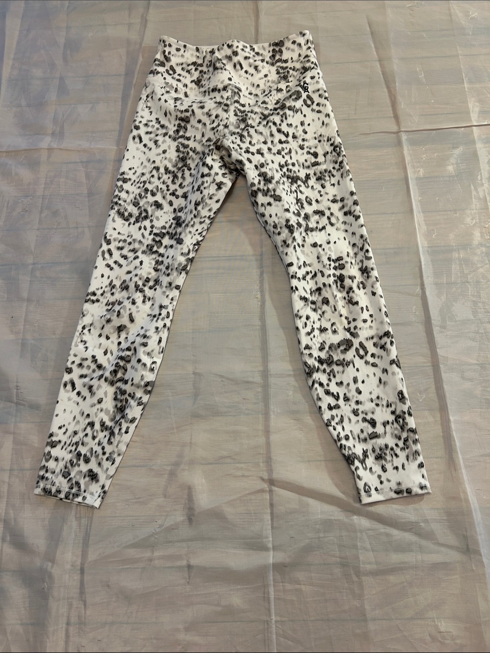 Good American White Leopard Print High-Rise leggings